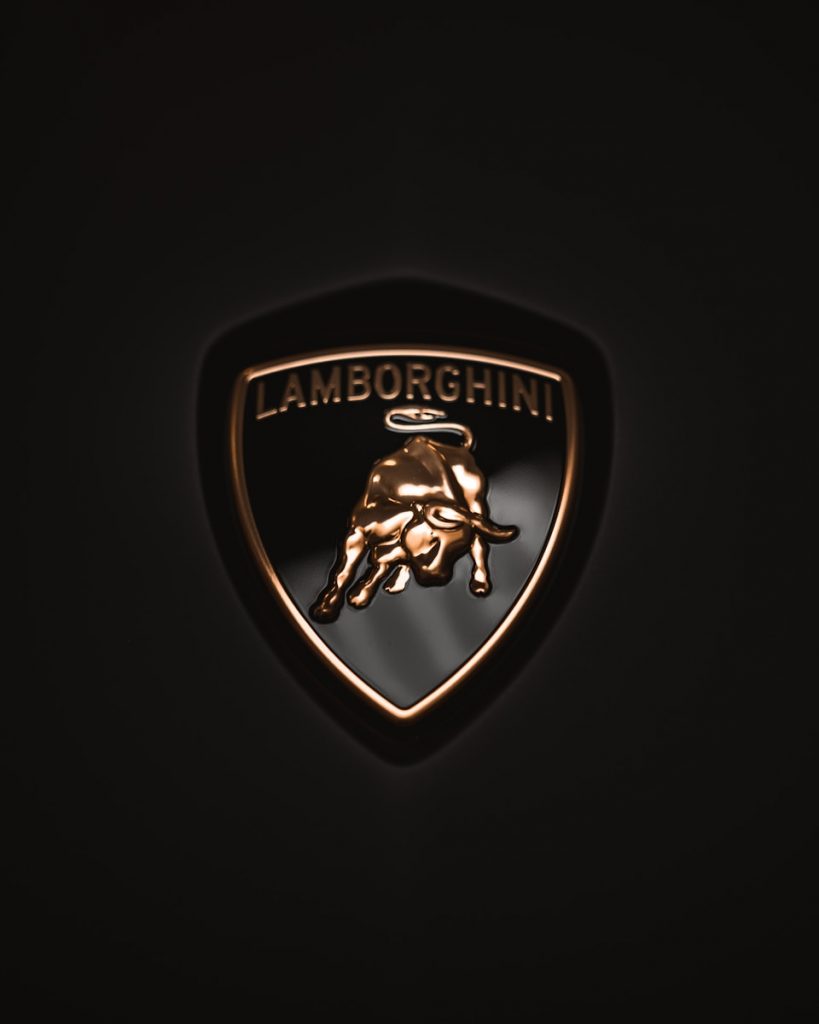 a lamb logo on a black background Lamborghini Diablo