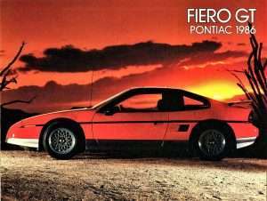 Pontiac Fiero Werbebild 1986GT V6